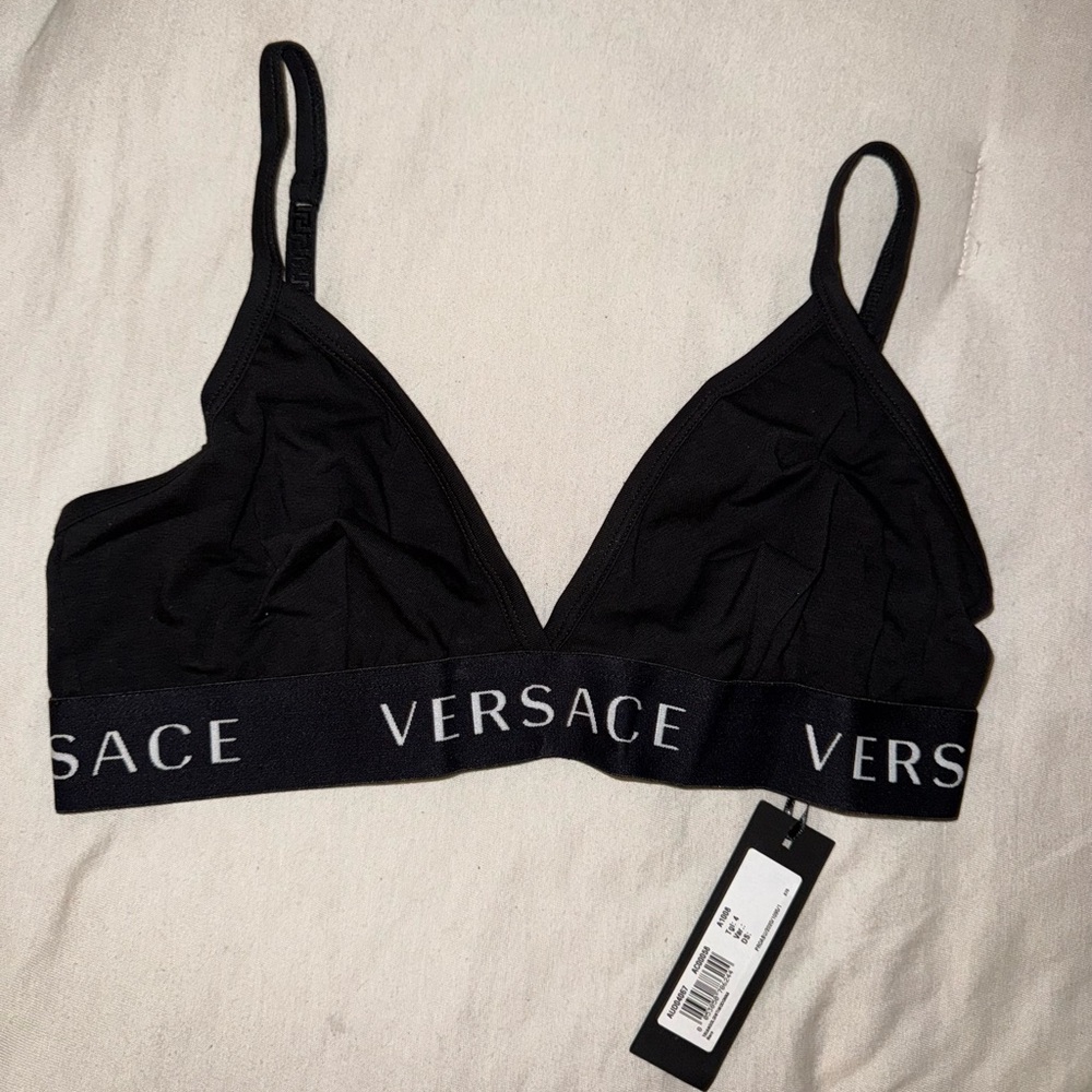 Versace logo triangle bralette